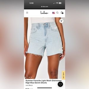 Summer Favorite Light Wash Distressed High Rise Denim Shorts